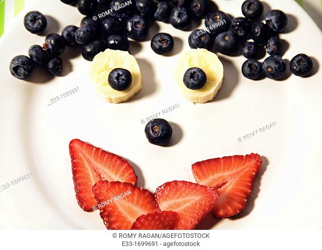 Face made out of fruit