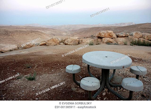 View to the desert next to the dead sea