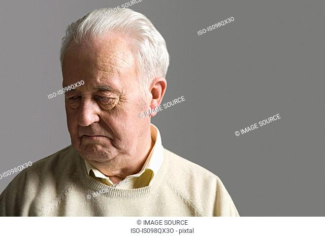 Senior man looking upset