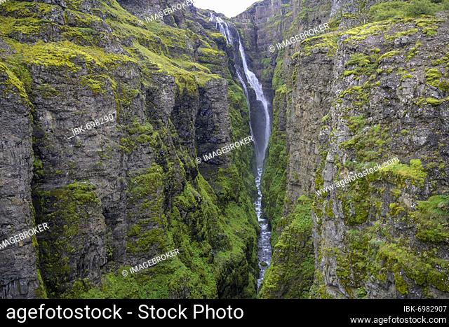 Glymur Waterfall, Hofsvik, Vesturland, Iceland, Europe