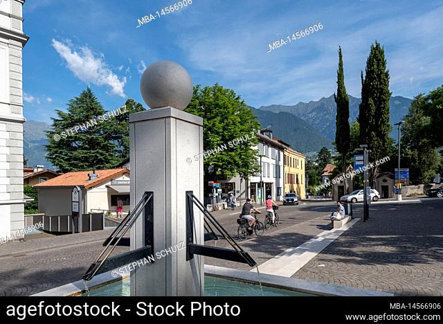 Fountain, spa town Merano, South Tyrol, Italy