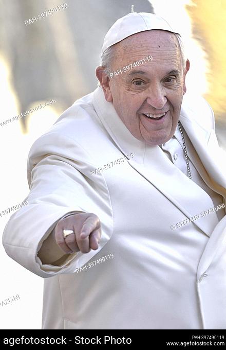 March 13, 2023 marks 10 years of Pontificate for Pope Francis. in the picture : Pope Francis during his weekly general audience in St