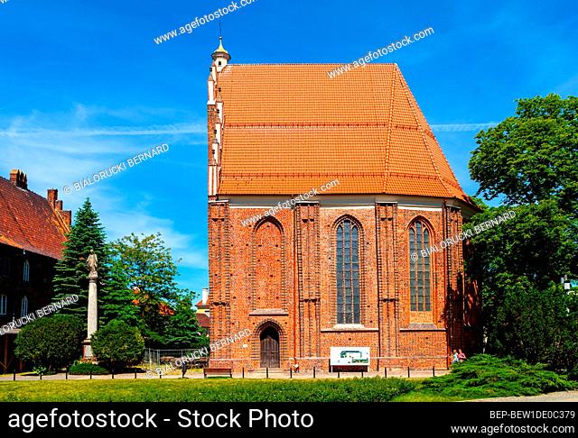 Poznan, Poland - June 6, 2015: Holiest Virgin Mary Church on historic Ostrow Tumski island at Cybina river