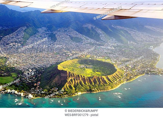 USA, Hawaii, Honolulu, Waikiki, Volcano Diamond Head
