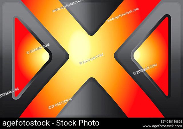 black triangles and orange cross