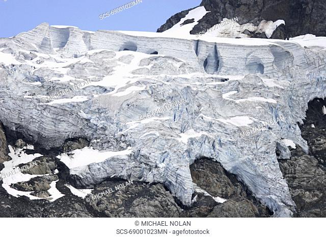 A view of Lamplugh Glacier in Glacier Bay National Park, Southeast Alaska, USA
