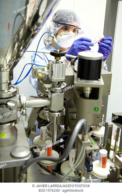 Technical monitoring under a dispensing process and closing of a gel, Clean room, Pharmaceutical plant, Drug manufacturing plant, Research Center, Pharmacy