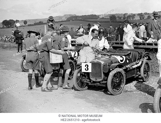 Austin Ulsters of SV Holbrook and GE Caldicutt at the RAC TT Race, Ards Circuit, Belfast, 1929 Artist: Bill Brunell