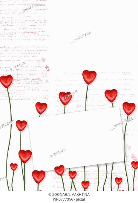 Greeting Card to St. Valentine's Day with hearts