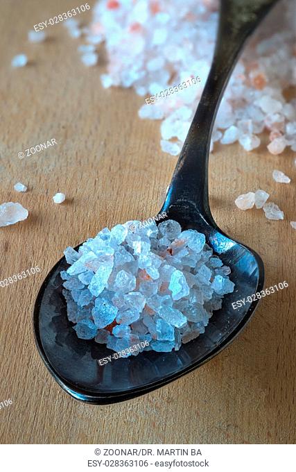 Himalayan Salt on Silver Spoon