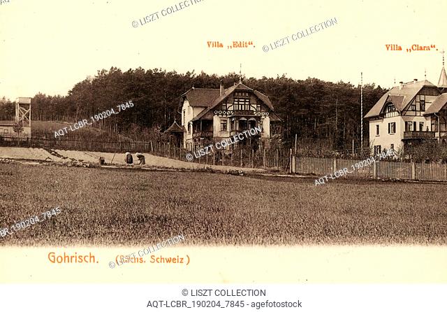 Villas in Saxony, Observation towers in Saxony, History of Gohrisch, 1906, Sächsische Schweiz-Osterzgebirge, Gohrisch, Villa Edit, Villa Clara, Germany