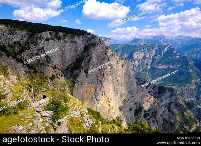 Mountains near Tamara, Kelmend region, Albanian Alps, Prokletije, Qk Shkodra, view from Korita on state border, Albania, Montenegro