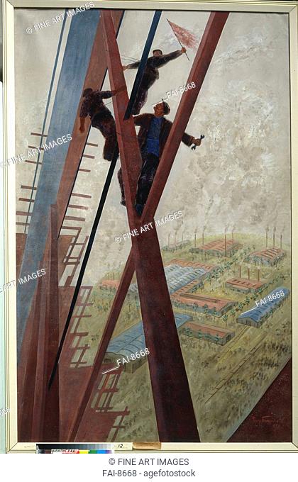 The USSR in Construction. Bogorodsky, Fyodor Semyonovich (1895-1959). Oil on canvas. Soviet Art. 1931. Regional Art Gallery, Volgograd. 200x110