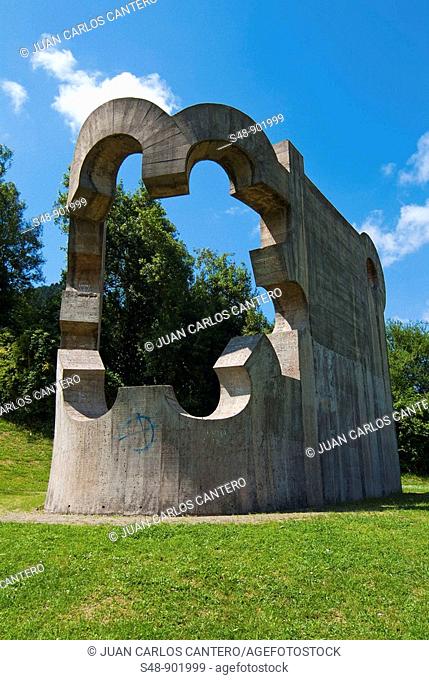 Sculpture Gure Aitar Etxea (The house of our father) by Eduardo Chillida. Gernika. Vizcaya. Basque Country. Spain
