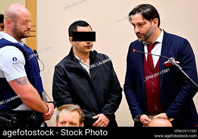 Accused Dragisa Hamidovic pictured during a preliminary hearing of ex-restaurant owner Martino Trotta, before the Assizes Court of Limburg in Tongeren on Friday...