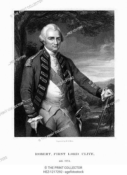 Major-General Robert Clive, 1st Baron Clive of Plassey, British statesman and general, (1833). In 1757 at the Battle of Plassey