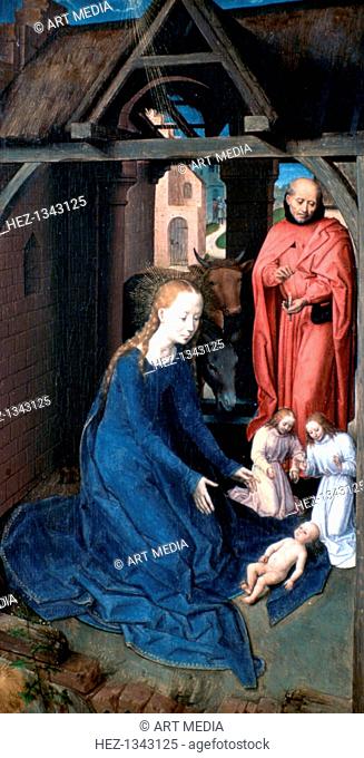 'Triptych of Jan Florain', Detail, 1479. Located in the collection at, Hospital Saint Jean, Bruges