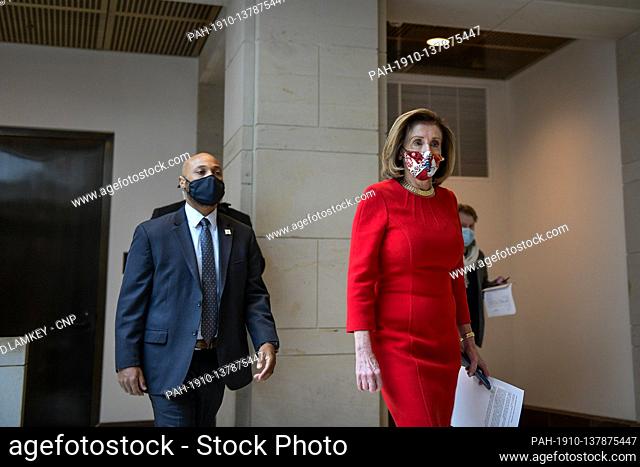 Speaker of the United States House of Representatives Nancy Pelosi (Democrat of California) arrives for her press conference at the U.S