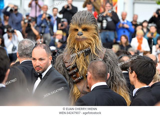 71st Annual Cannes Film Festival - 'Solo: A Star Wars Story' - Premiere Featuring: Chewbacca Where: Cannes, France When: 15 May 2018 Credit: Euan Cherry/WENN