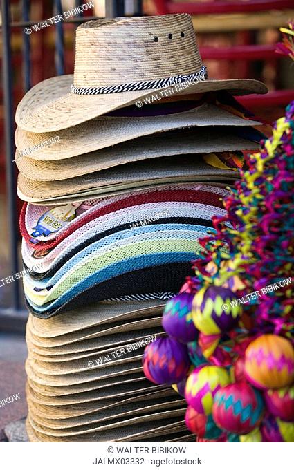 Mexico, Guanajuato State, San Miguel De Allende, Mercado de Artesanias, Cowboy Hats