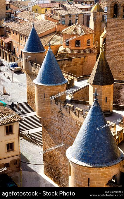Castle in the medieval village of Olite in Navarra, Spain