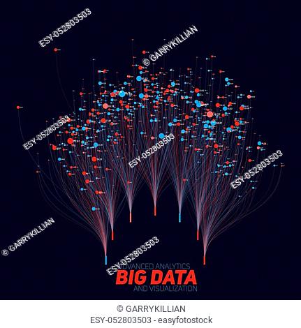 Big data visualization. Futuristic infographic. Information aesthetic design. Visual data complexity. Complex data threads graphic visualization