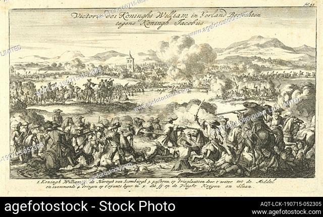 Battle of the Boyne, 1690 Victory of the King William in Yerland Fighting against King James (title on object), Battle of the River Boyne on July 11, 1690