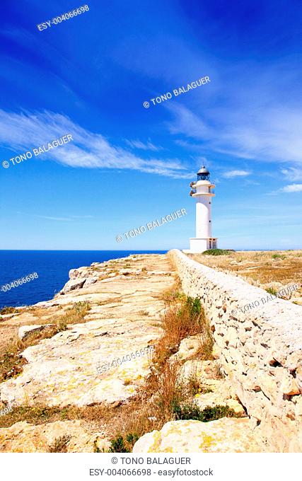 Barbaria Cape lighthouse in Formentera island