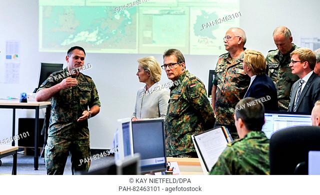 German Defense Minister Ursula von der Leyen visits the 'Territoriale Aufgaben der Bundeswehr' (Commando Territorial Tasks of the Bundeswehr) in Berlin, Germany