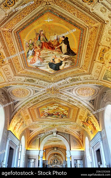 ceiling of the church in the Vatican, Rome, Italy