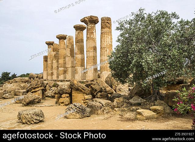 Temple of Hercules (Heracles). Valley of the Temples, Agrigento, Sicily, Italy