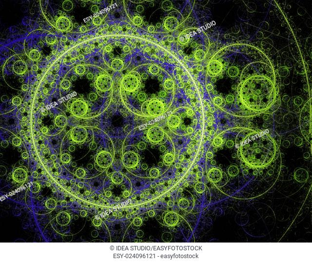 Computer rendered 3d abstract fractal illustration background for creative design