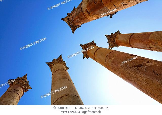 Columns at the Temple of Artemis at Gerasa, Jerash, Jordan