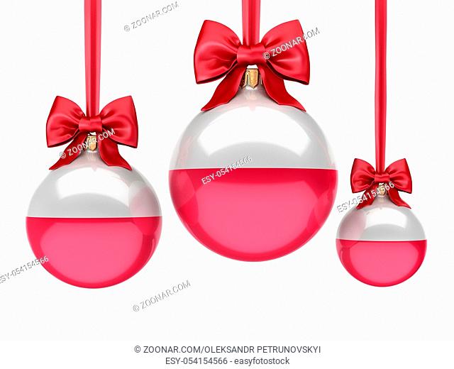 3D rendering Christmas ball decorated with the flag of Poland