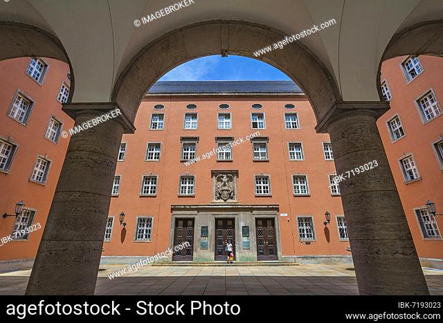 Inner courtyard, Oberfinanzdirektion, Munich, Upper Bavaria, Bavaria, Germany, Europe