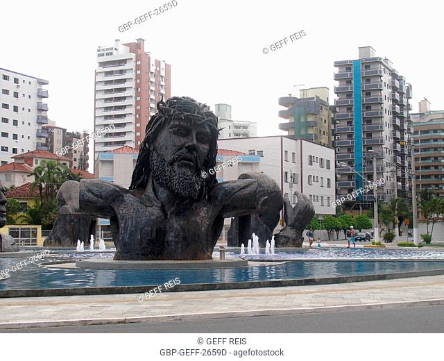 Sculpture, Paz Square, Gilmar Pinna Sculptor, Boqueirão, Praia Grande, São Paulo, Brazil
