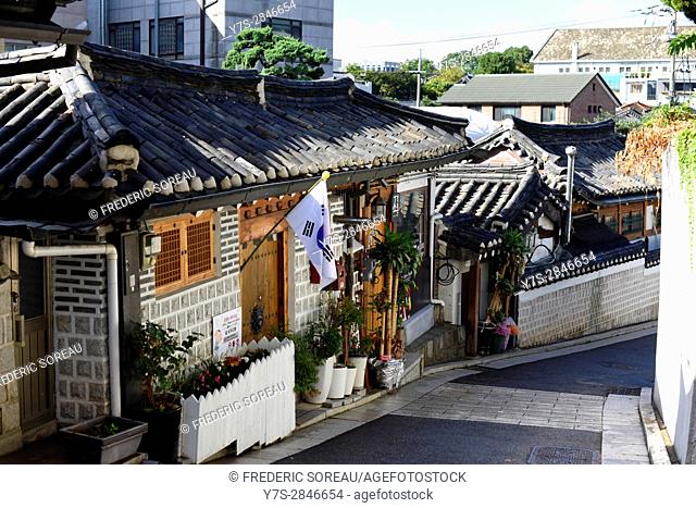 Bukchon Hanok Historic District at Seoul, South Korea