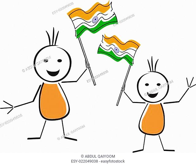 A card of Republic Day with wave in Indian flag. Vector Illustration
