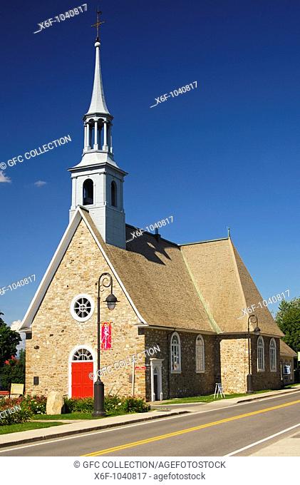 Historic momument Saint-Pierre-et-Saint-Paul Church in the municipality St-Pierre-de-l'Ile-d'Orleans on Orléans Island, Province of Quebec, Canada