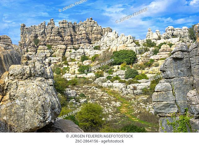 mountain range of the nature reserve El Torcal de Antequera, province of Málaga, Andalusia, Spain
