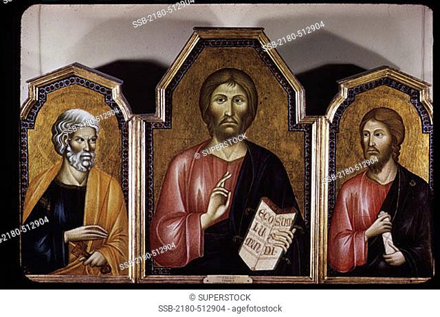 Christ with St. Peter & St. Jerome  Cimabue (Cenni di Pepe) (ca.1240-ca.1302 Florentine)