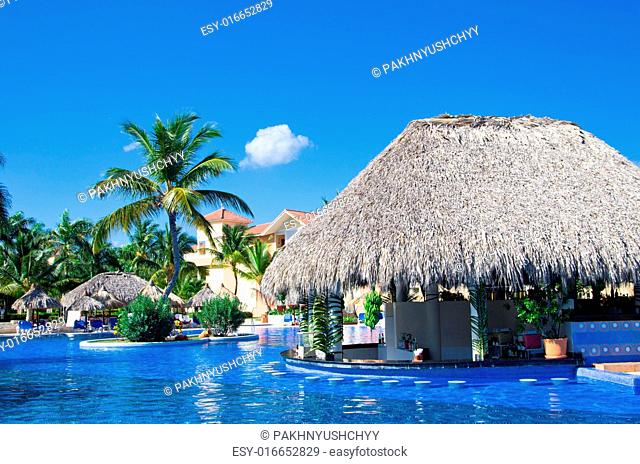Beautiful swimming pool in caribbean