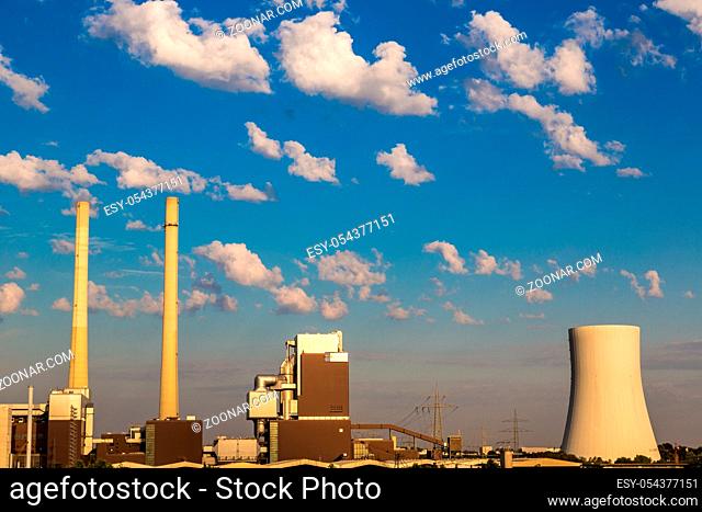 Huge Power station in Germany in summer day