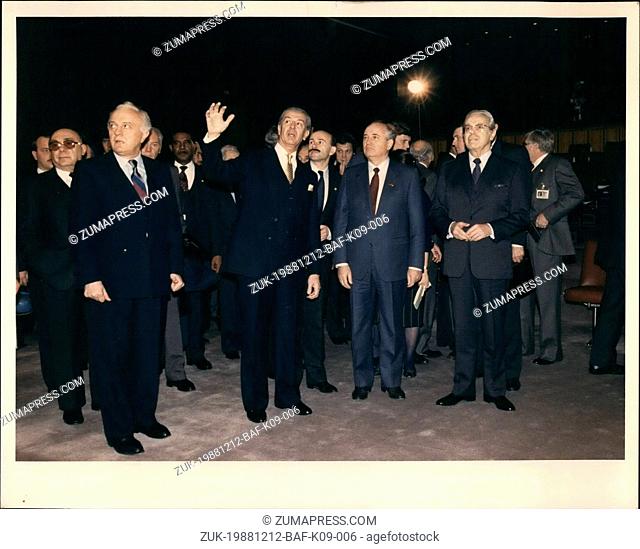 Dec. 12, 1988 - President of Soviet Union Visits UN Headquarters.: ---- General Secretary of the CPSU Central Committee and President of the Presidium of the...