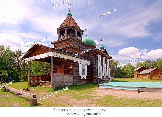 Troitsk Orthodox church, settlement of Talzy, Irkutsk region, Baikal, Siberia, Russian Federation, Eurasia
