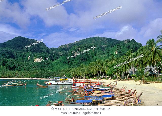 Boats on the Beach of Phi Phi Island