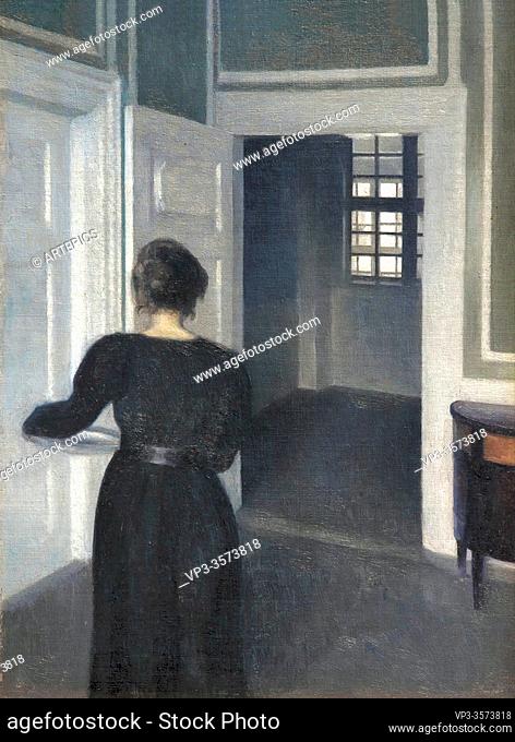 Hammershoi Vilhelm - Ida in an Interior 1 - Danish School - 19th and Early 20th Century