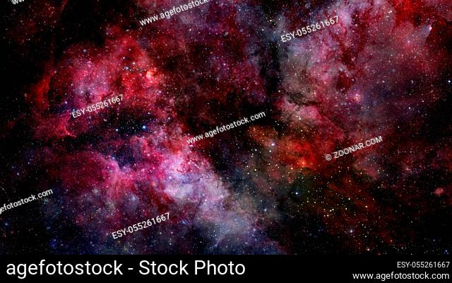 Far being shone nebula and star field against space. Elements of this image furnished by NASA