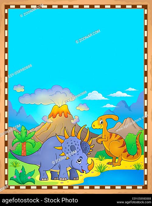 Dinosaur theme parchment 4 - picture illustration