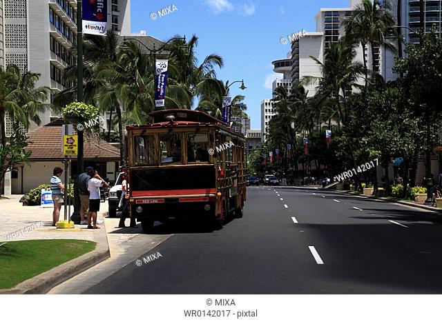 Kalakaua Avenue, Honolulu, Hawaii, U.S.A
